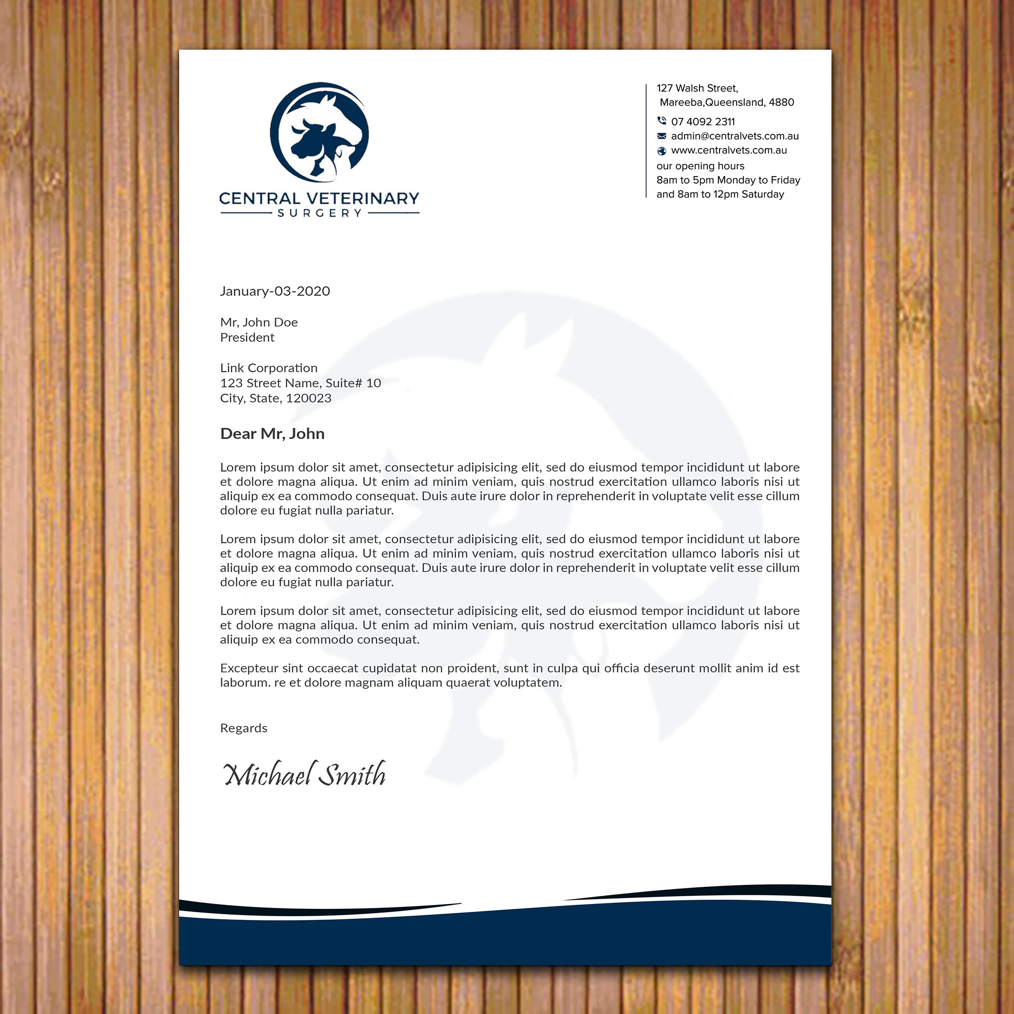 Letterhead Design by sadikul islam for Central Veterinary Surgery | Design #28354278