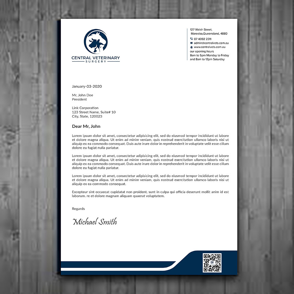 Diseño de Membrete por sadikul islam para Central Veterinary Surgery | Diseño #28356123