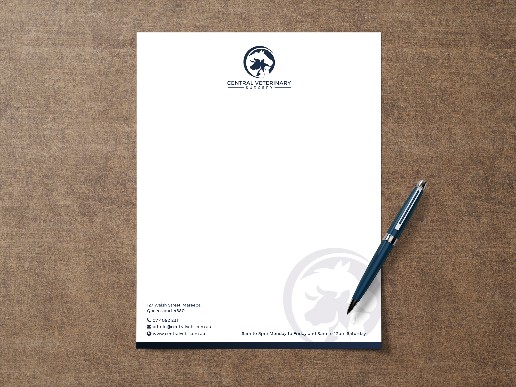 Letterhead Design by Creative Moon Design for Central Veterinary Surgery | Design #28360156