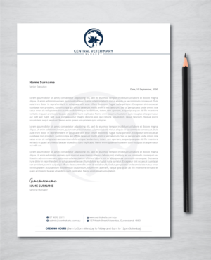 Letterhead Design by artbitin for Central Veterinary Surgery | Design: #28349995