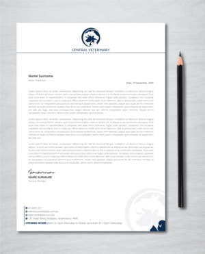 Letterhead Design by artbitin for Central Veterinary Surgery | Design: #28349996
