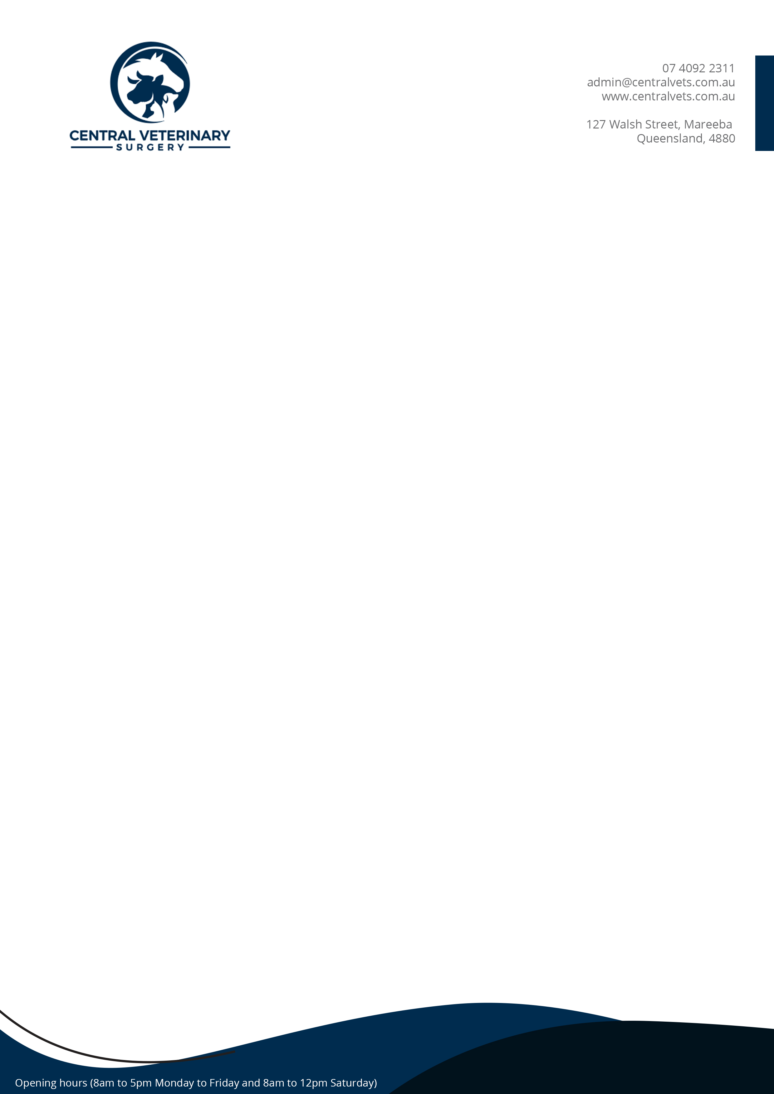 Letterhead Design by istylegraphic for Central Veterinary Surgery | Design #28349156