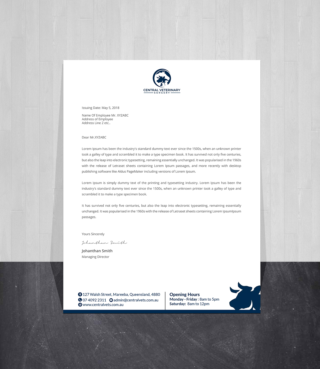 Letterhead Design by Creations Box 2015 for Central Veterinary Surgery | Design #28358572