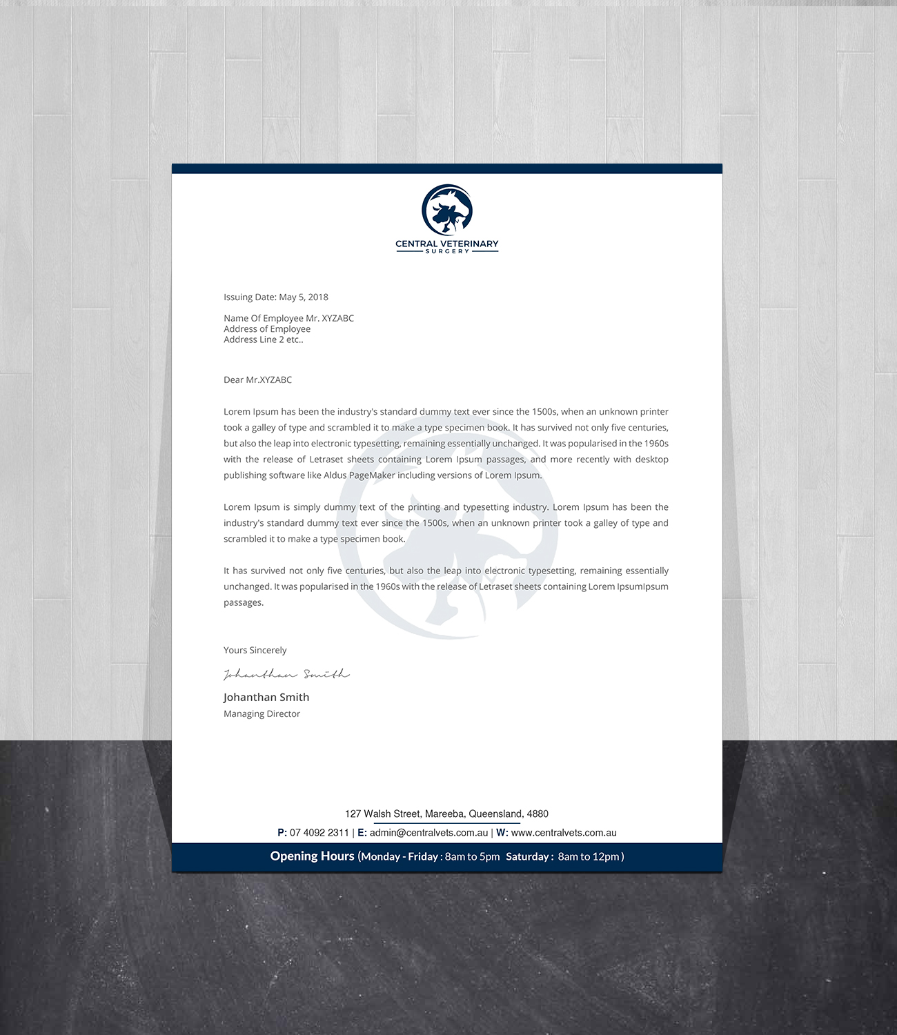 Letterhead Design by Creations Box 2015 for Central Veterinary Surgery | Design #28358578