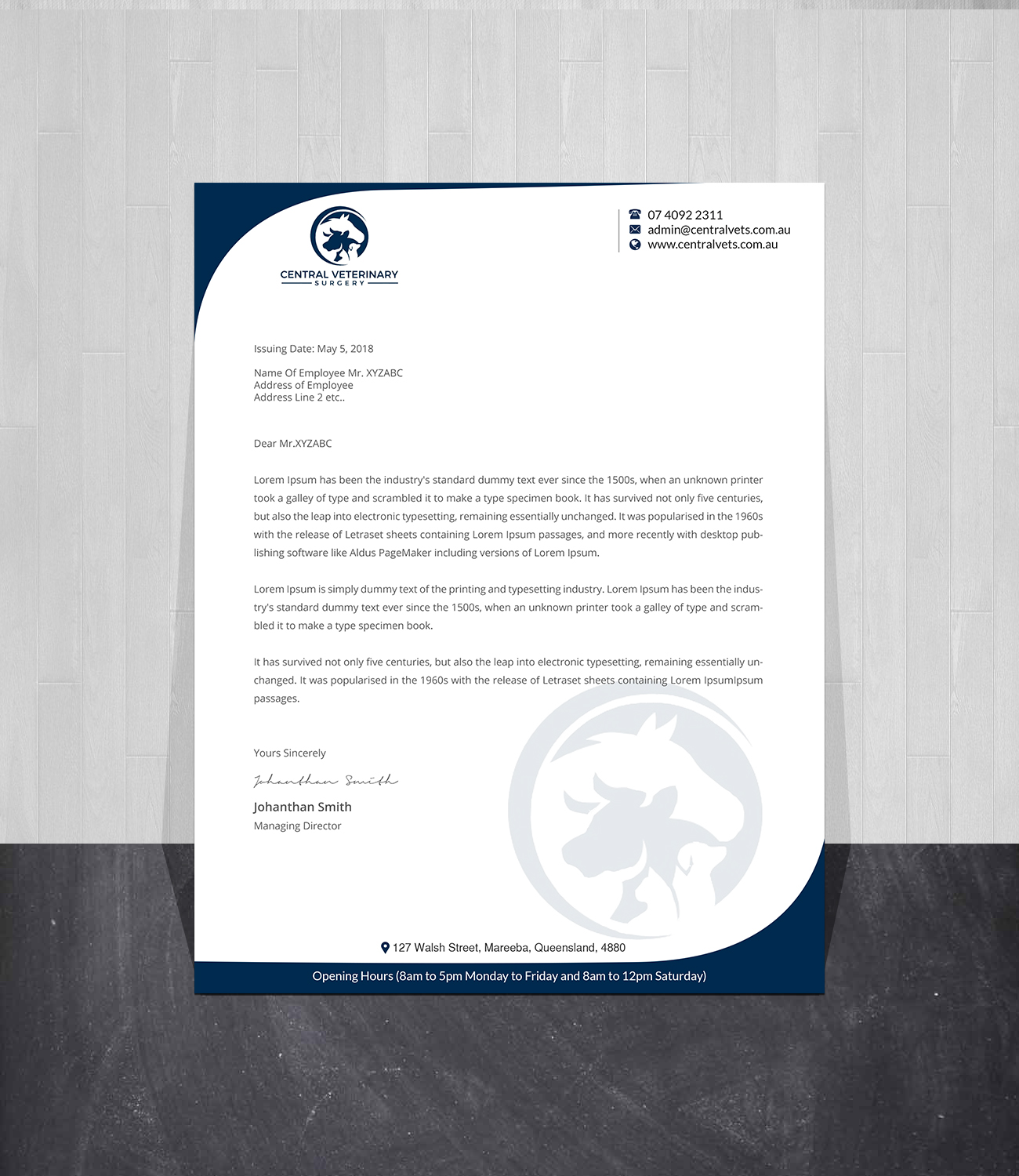 Letterhead Design by Creations Box 2015 for Central Veterinary Surgery | Design #28358579