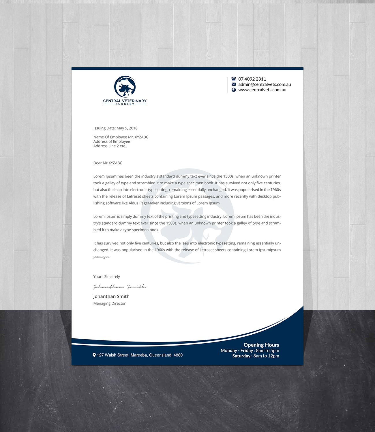 Letterhead Design by Creations Box 2015 for Central Veterinary Surgery | Design #28358598