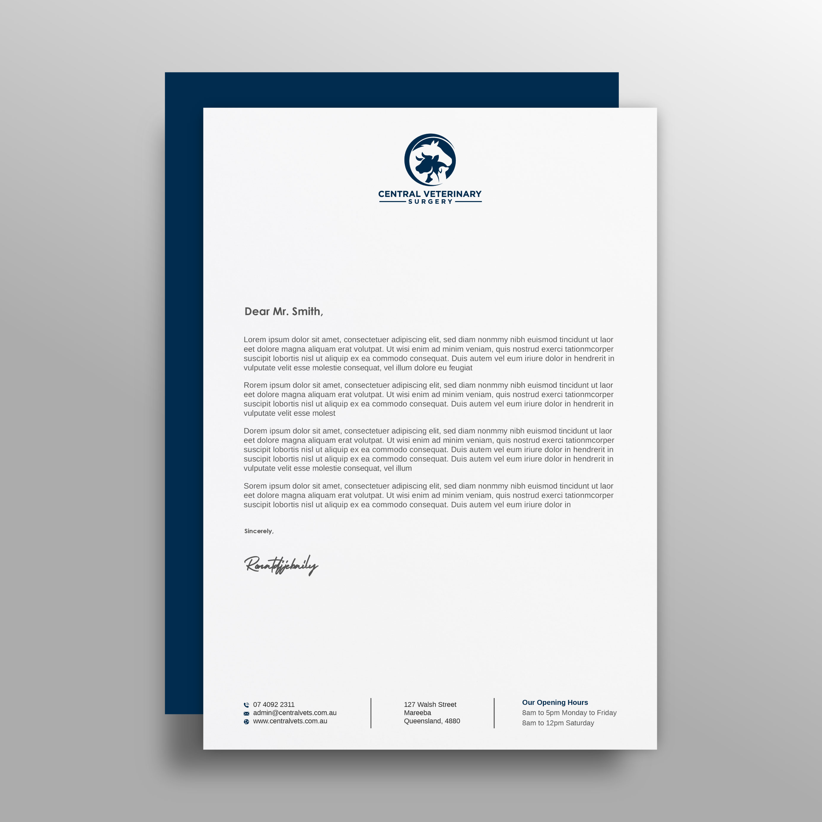 Letterhead Design by LAXMI DESIGNHUB for Central Veterinary Surgery | Design #28351068