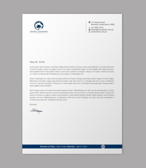 Letterhead Design by chandrayaan.creative for Central Veterinary Surgery | Design: #28356282