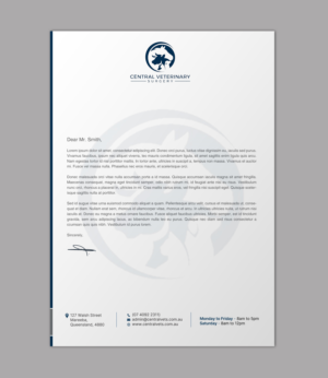 Letterhead Design by chandrayaan.creative for Central Veterinary Surgery | Design: #28356290