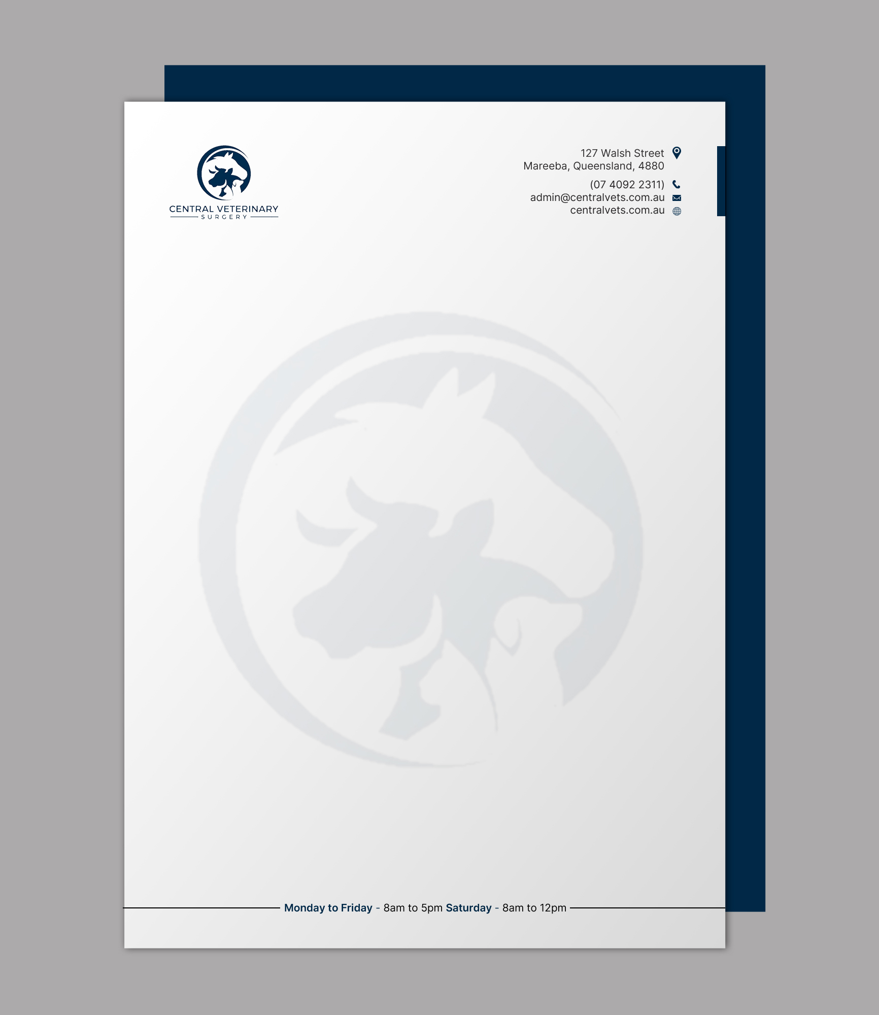 Letterhead Design by chandrayaan.creative for Central Veterinary Surgery | Design #28356293