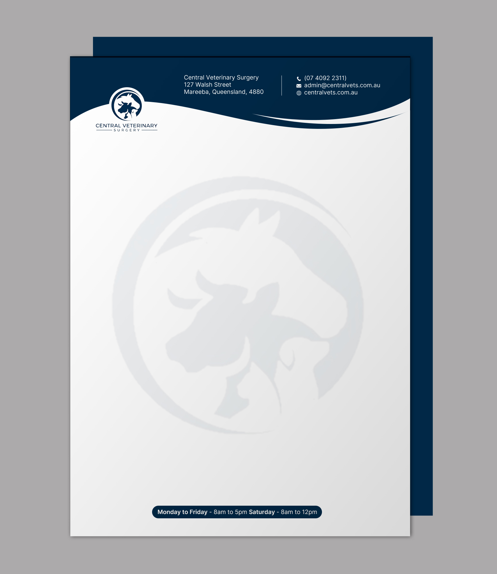 Letterhead Design by chandrayaan.creative for Central Veterinary Surgery | Design #28356294