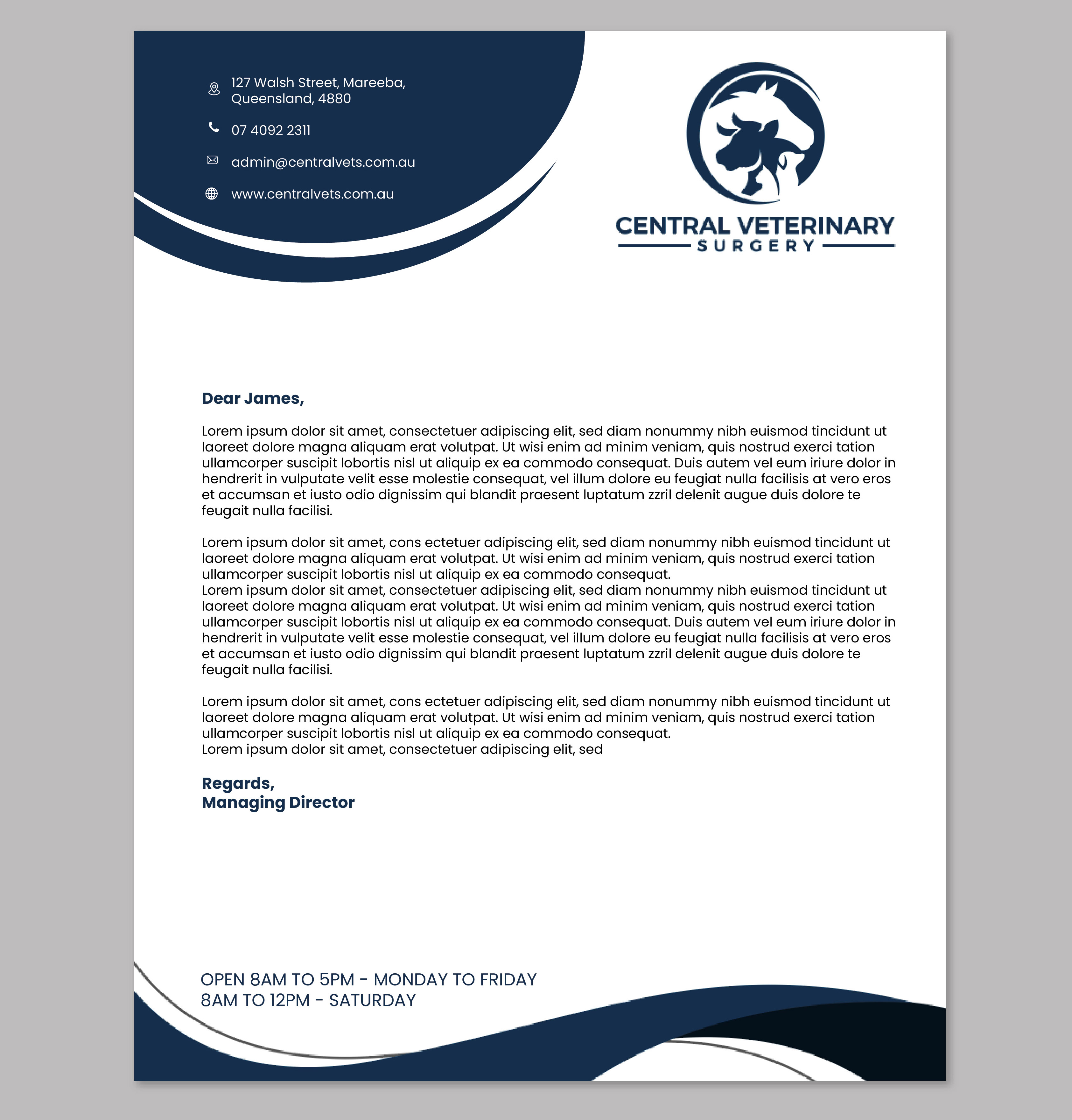 Diseño de Membrete por emoblack989 para Central Veterinary Surgery | Diseño #28351174