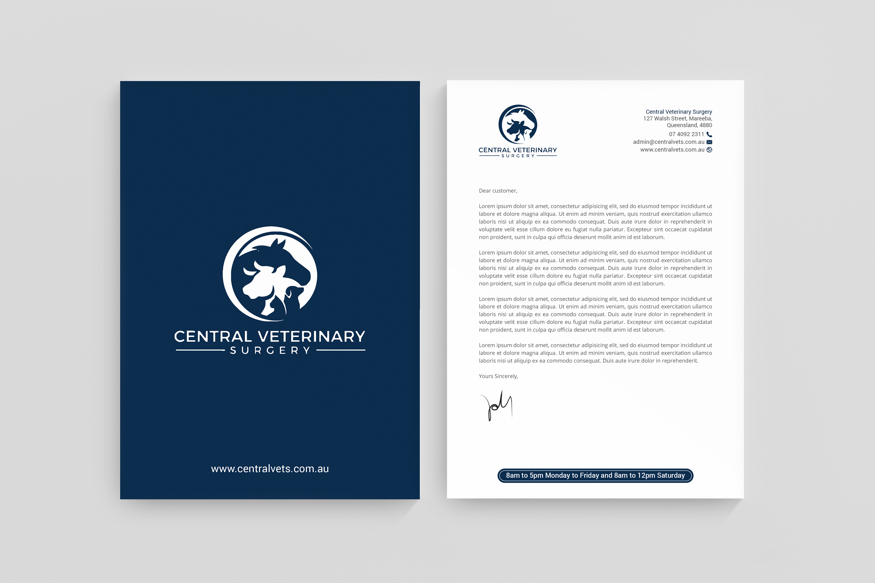 Letterhead Design by R.design for Central Veterinary Surgery | Design #28365915