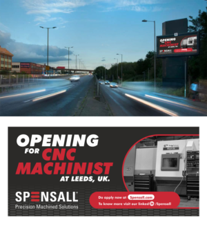 Digital Billboard design for recruiting CNC Machinist in a busy city | Billboard Design by KreativeMadz