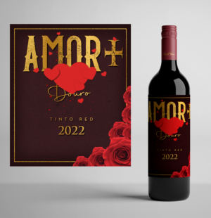 Red Wine Label for brand "Amor +" | Diseño de Etiqueta por Graphic Storm