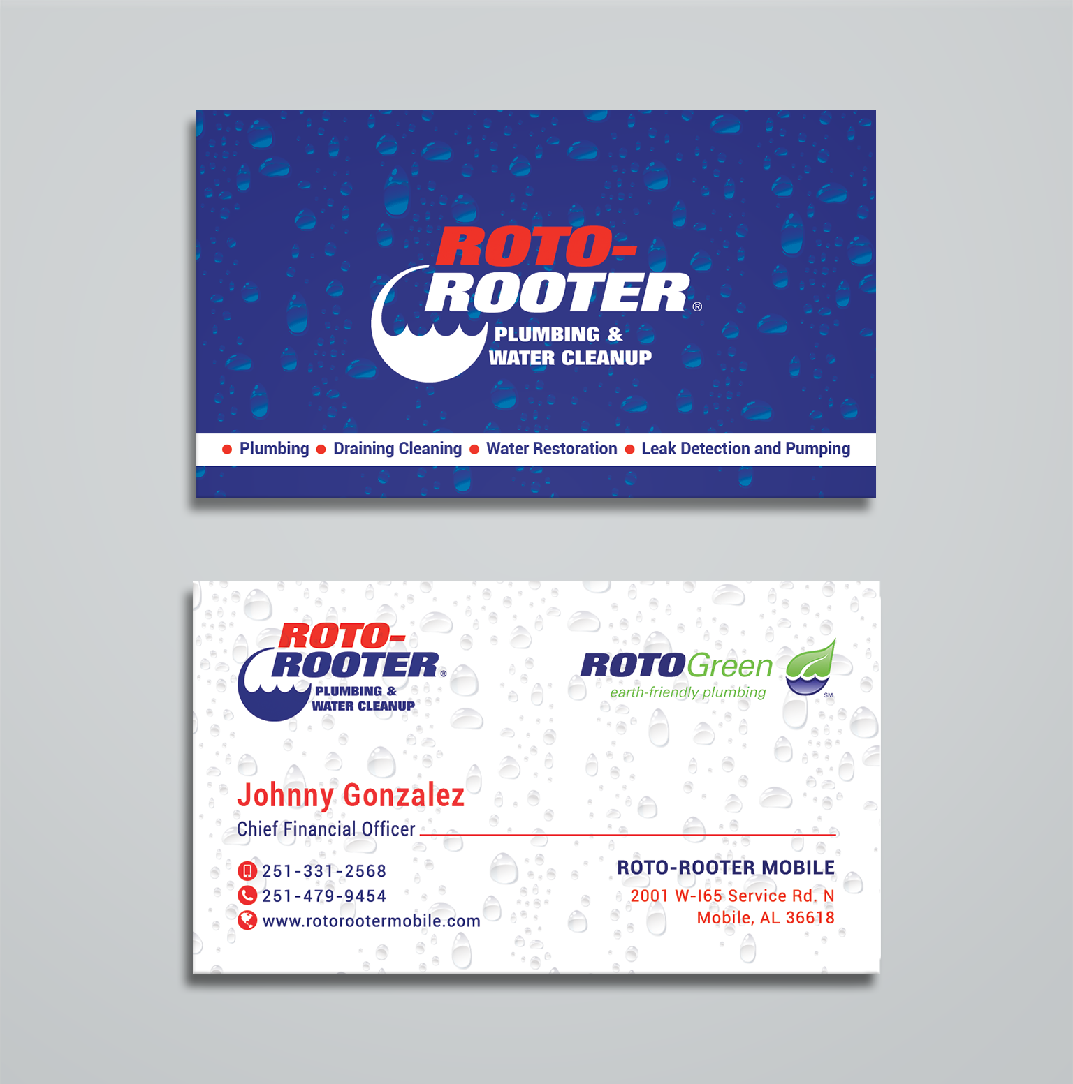Business Card Design by Creative Moon Design for Roto Rooter Plumbers | Design #28371120