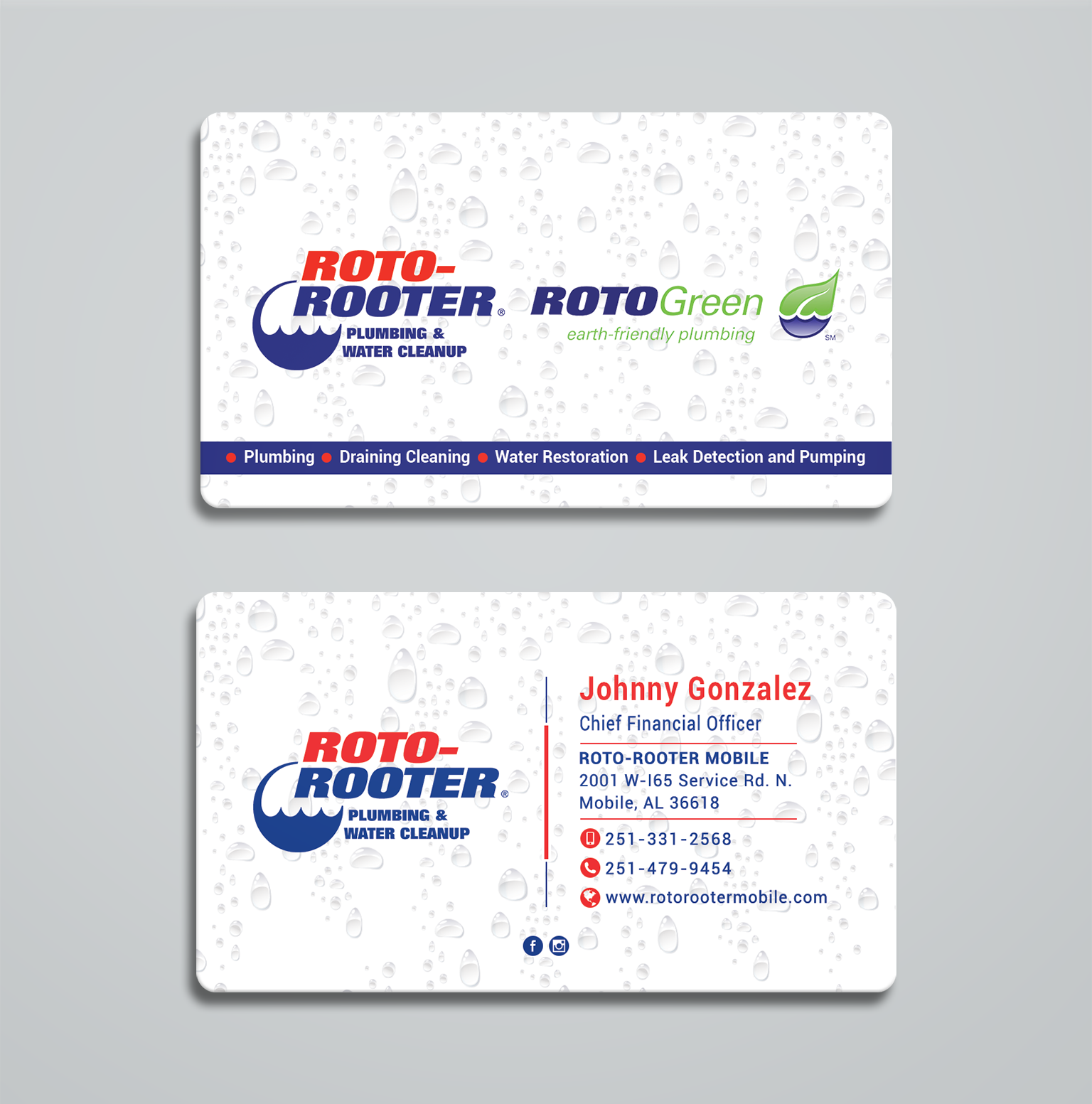 Business Card Design by Creative Moon Design for Roto Rooter Plumbers | Design #28371123