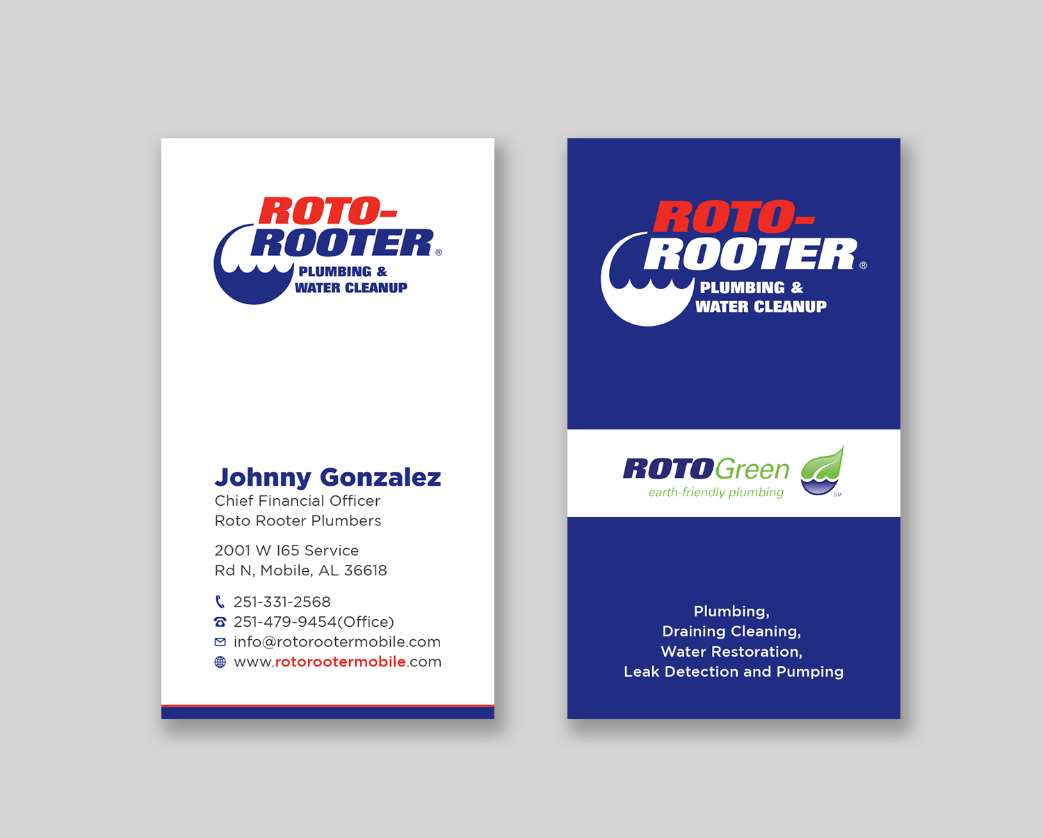 Diseño de Tarjeta de Presentación por Tripti Ranjan Gain para Roto Rooter Plumbers | Diseño #28382824