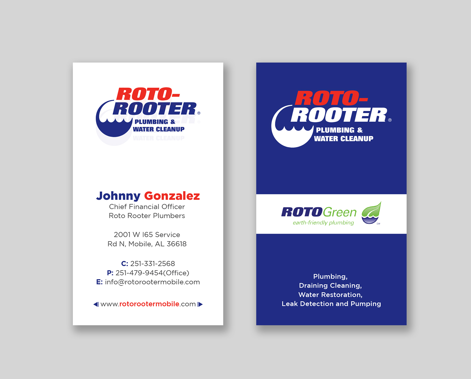 Business Card Design by Tripti Ranjan Gain for Roto Rooter Plumbers | Design #28382825
