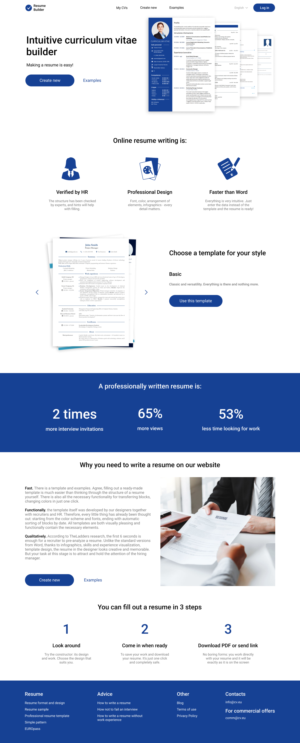 Online CV Application Web Design