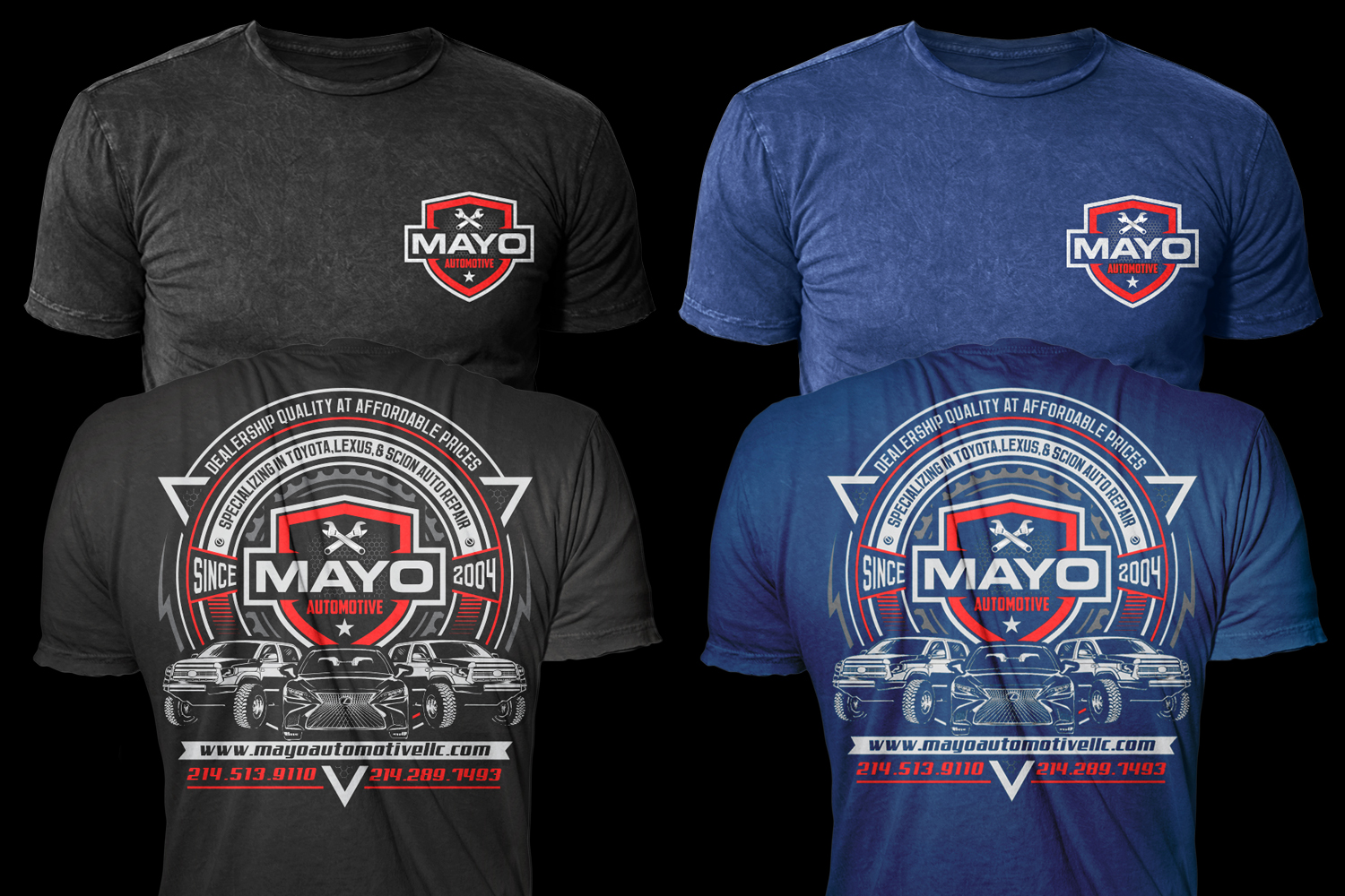 T-shirt Design by APHOTIC APPAREL for Mayo Automotive LLC | Design #28371468