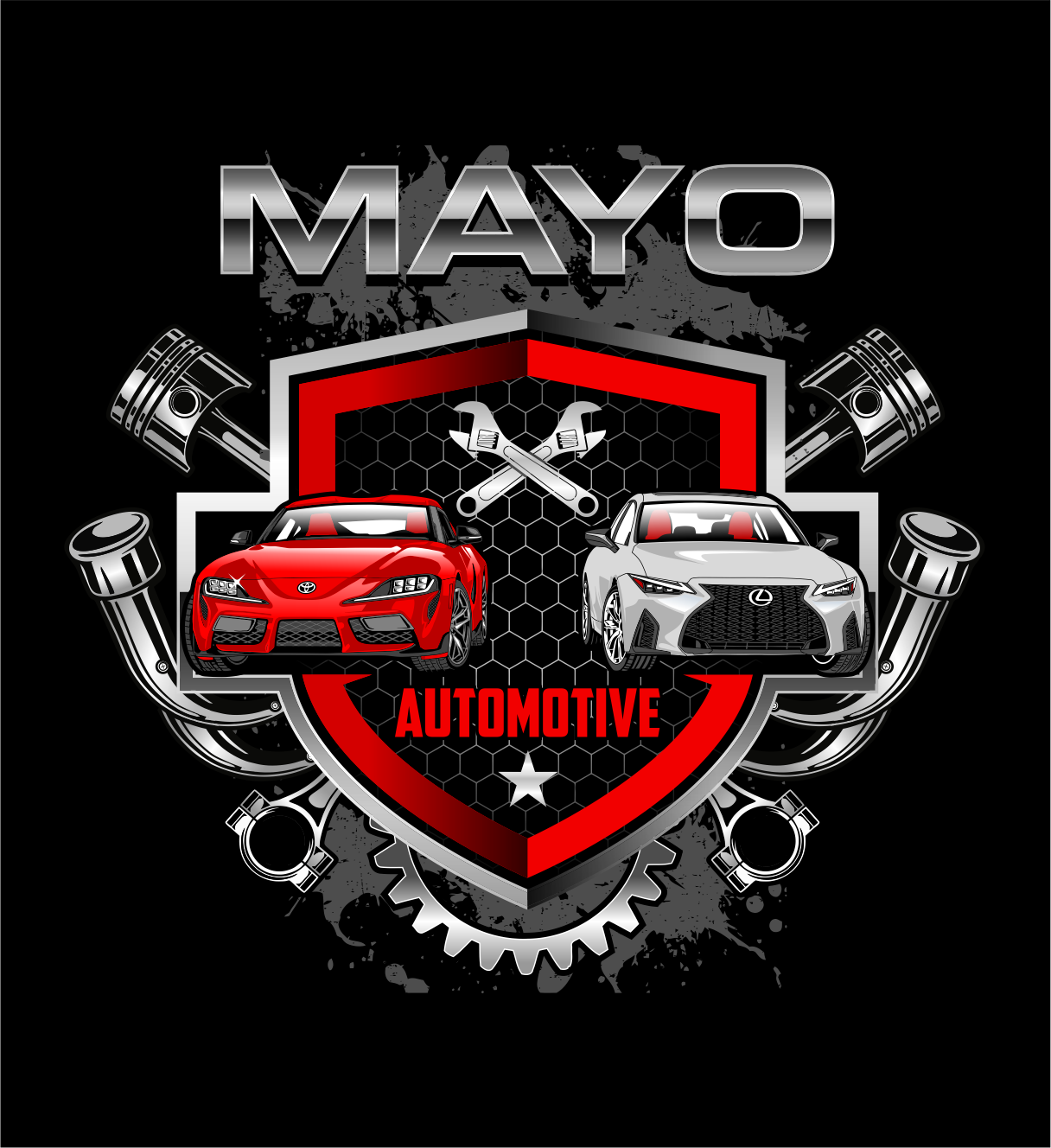 Modern, Feminine, Automotive Repair Tshirt Design for Mayo Automotive