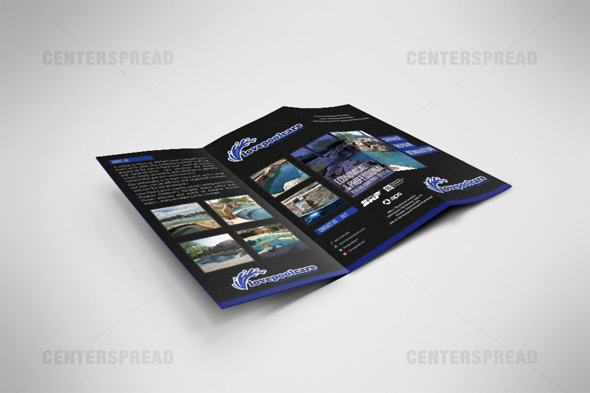 Diseño de Brochure por CENTERSPREAD para Love Pool Care | Diseño #3098774