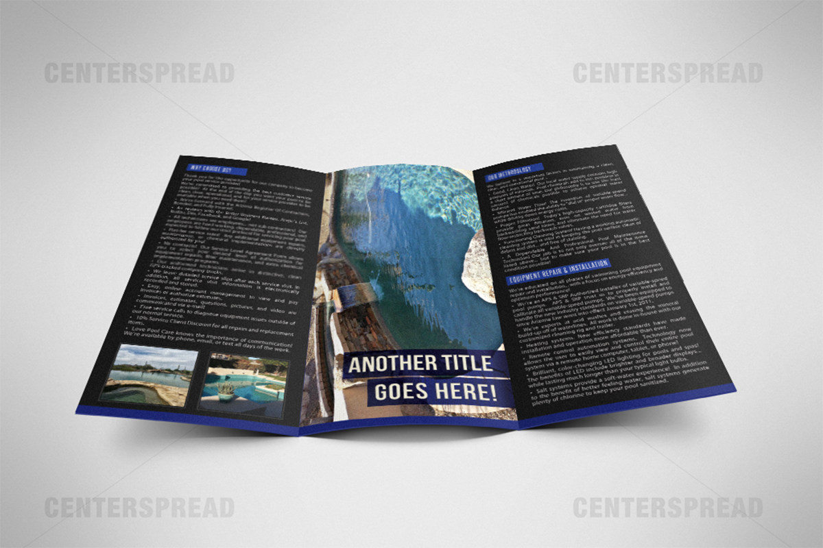 Diseño de Brochure por CENTERSPREAD para Love Pool Care | Diseño #3098796