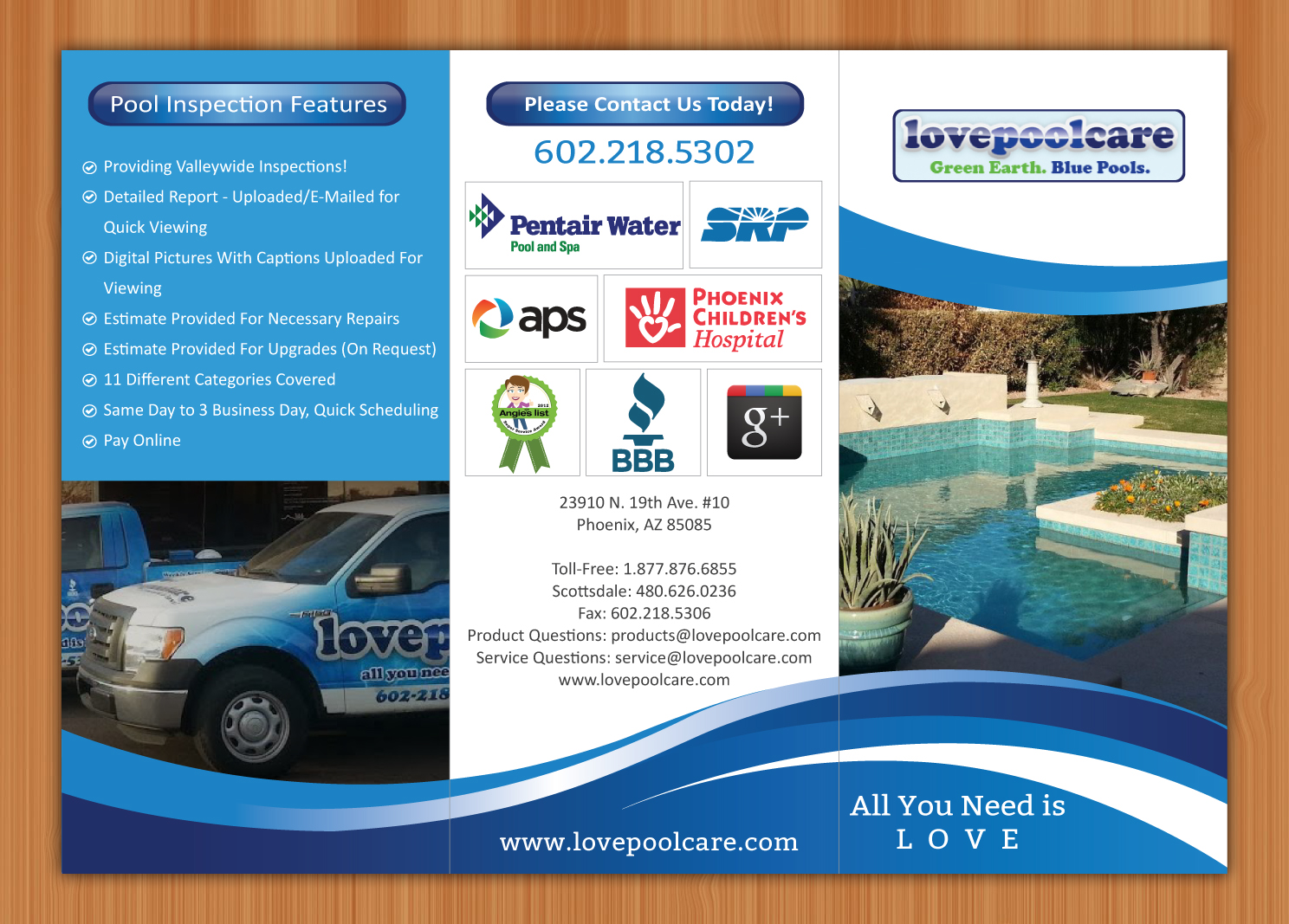 Diseño de Brochure por Sbss para Love Pool Care | Diseño #3071738