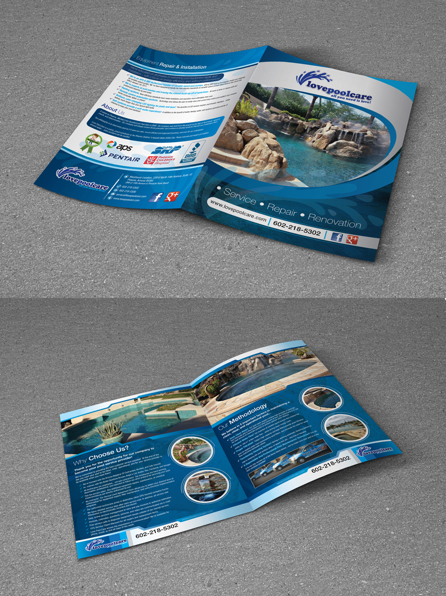 Brochure Design by Design House™ for Love Pool Care | Design: #3112971