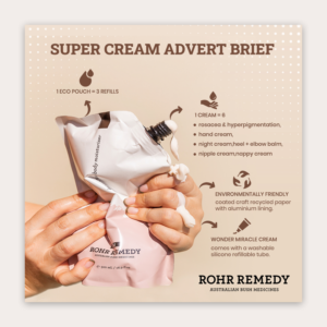 Super Cream Macadamia and Rosella Eco Pouch Product Launch Adverts | Banner-Design von SAI DESIGNS