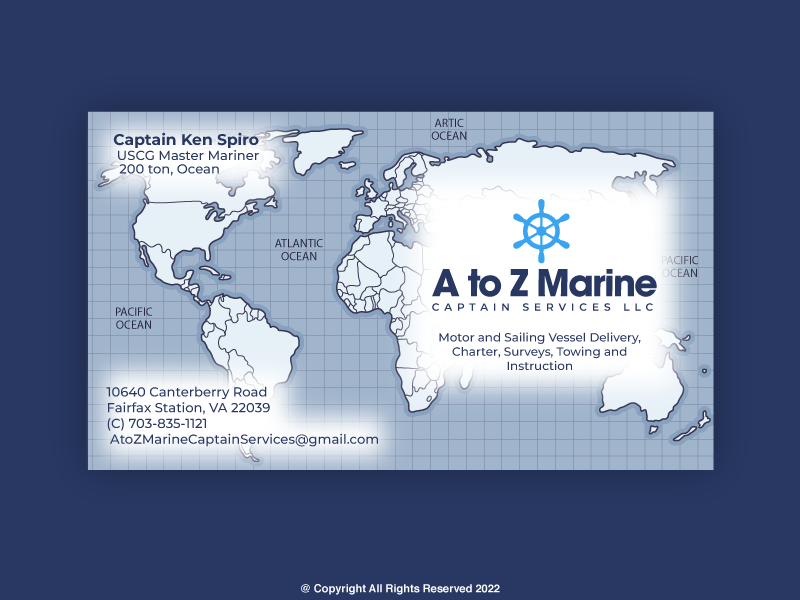 Logo-Design von Ash  für A to Z Marine Captain Services LLC | Design #28390508