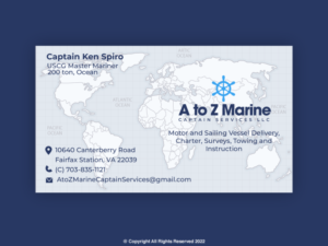 Logo-Design von Ash  für A to Z Marine Captain Services LLC | Design: #28394905