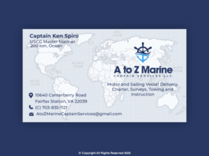 Logo-Design von Ash  für A to Z Marine Captain Services LLC | Design: #28397884
