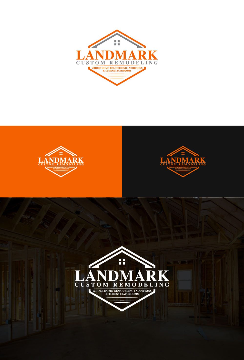 Logo Design by Mi Design1 for Landmark Custom Remodeling | Design #28394403
