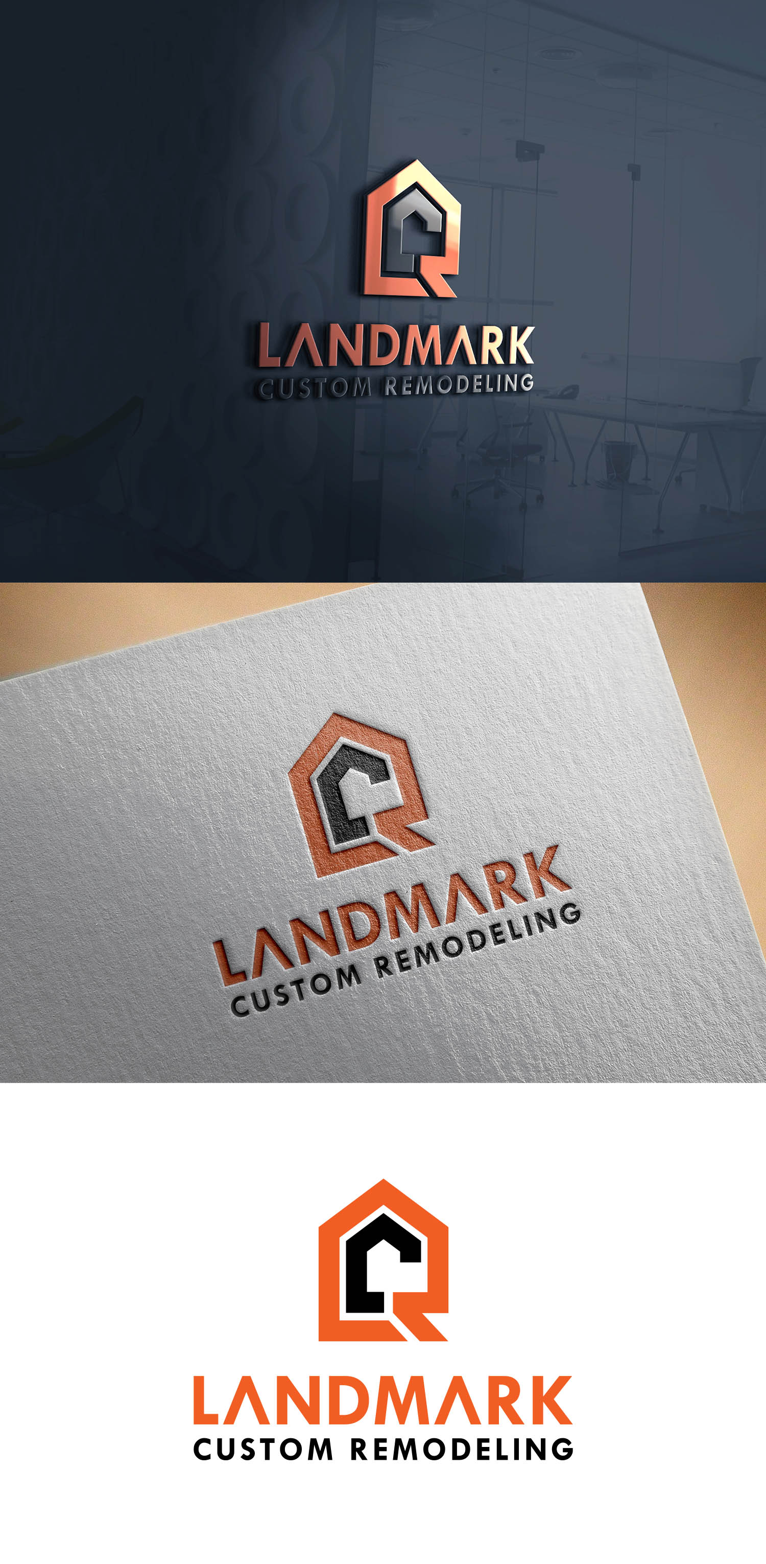Logo Design by ddog for Landmark Custom Remodeling | Design #28404139