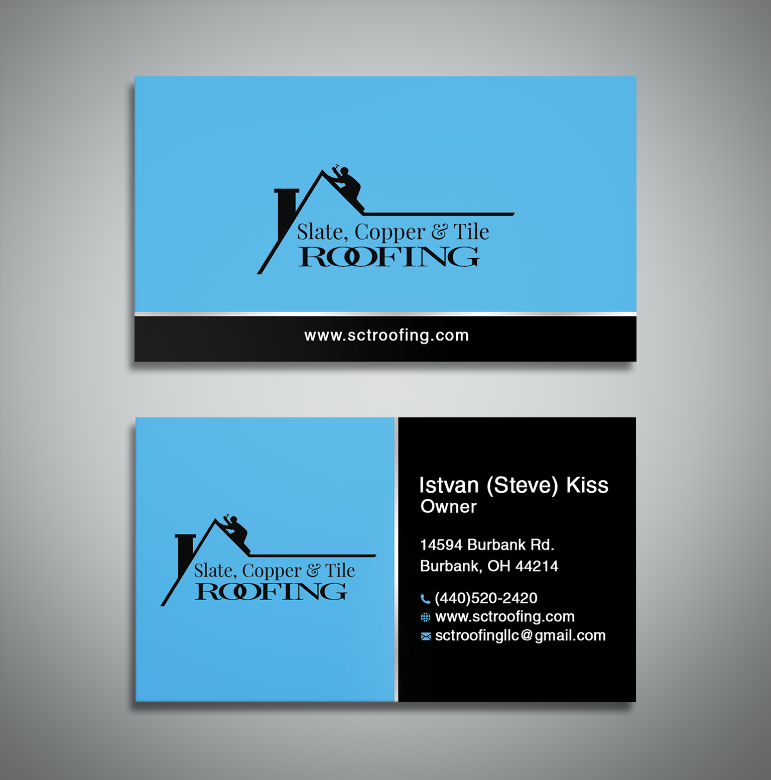 Visitenkarten-Design von Creative Moon Design für Slate, Copper and Tile Roofing LLC | Design #28416978