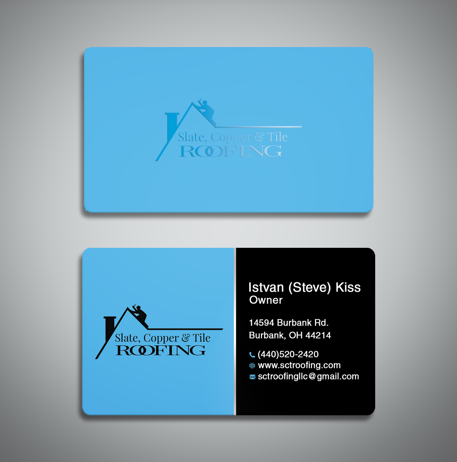 Visitenkarten-Design von Creative Moon Design für Slate, Copper and Tile Roofing LLC | Design #28416980