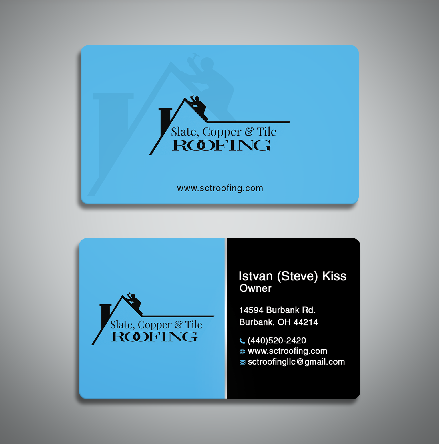 Visitenkarten-Design von Creative Moon Design für Slate, Copper and Tile Roofing LLC | Design #28416981