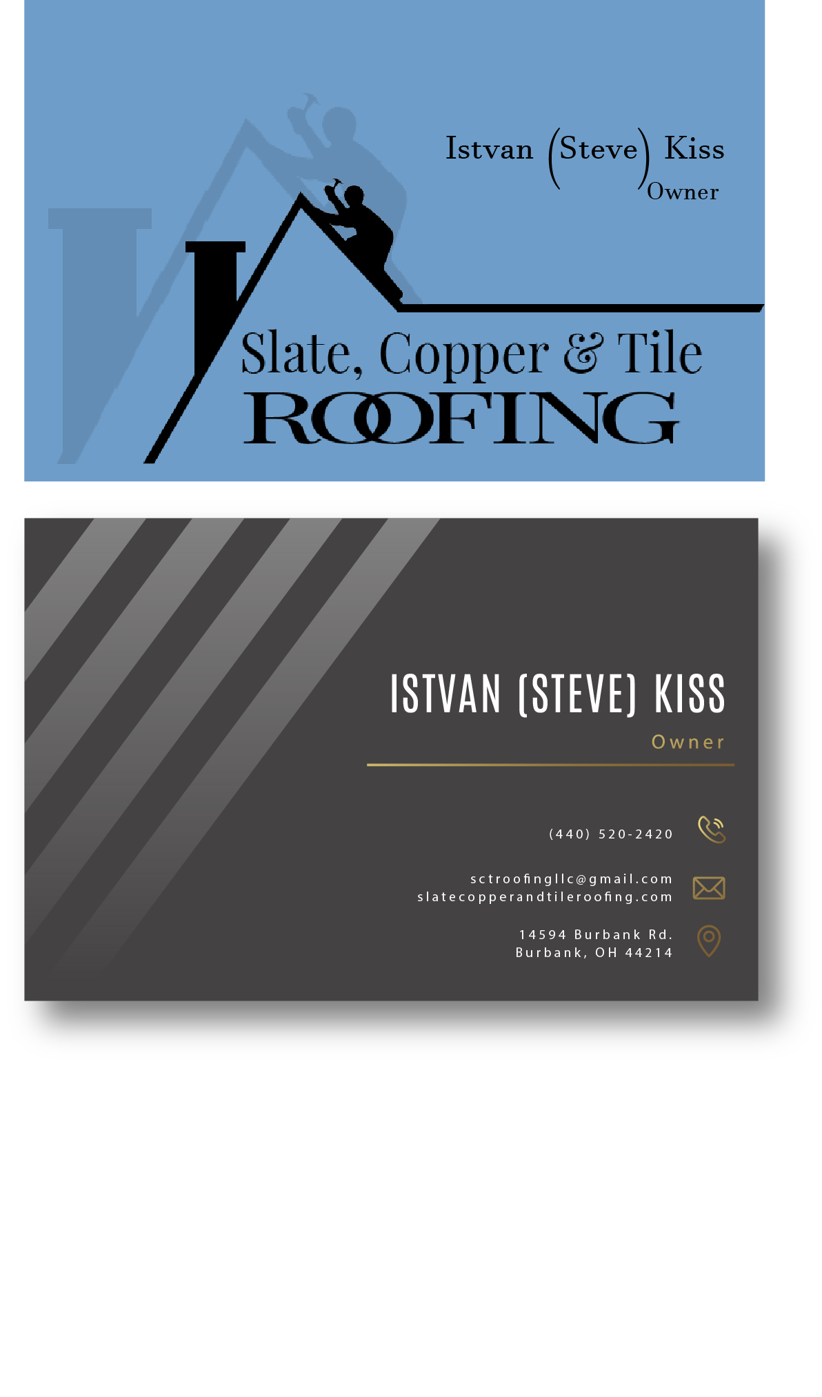 Visitenkarten-Design von raj007 für Slate, Copper and Tile Roofing LLC | Design #28418396