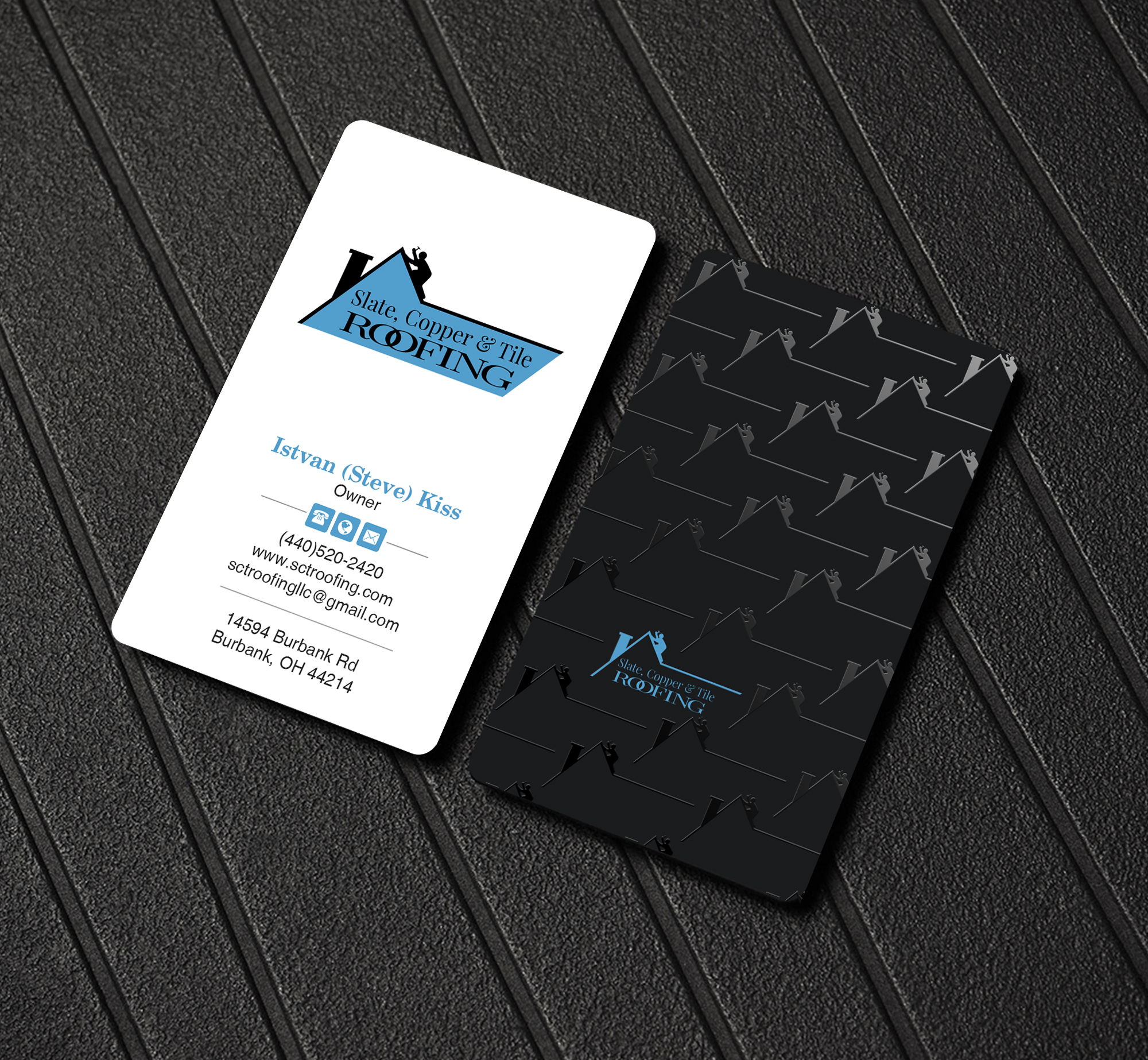 Business Card Design by Creations Box 2015 for Slate, Copper and Tile Roofing LLC | Design #28418128