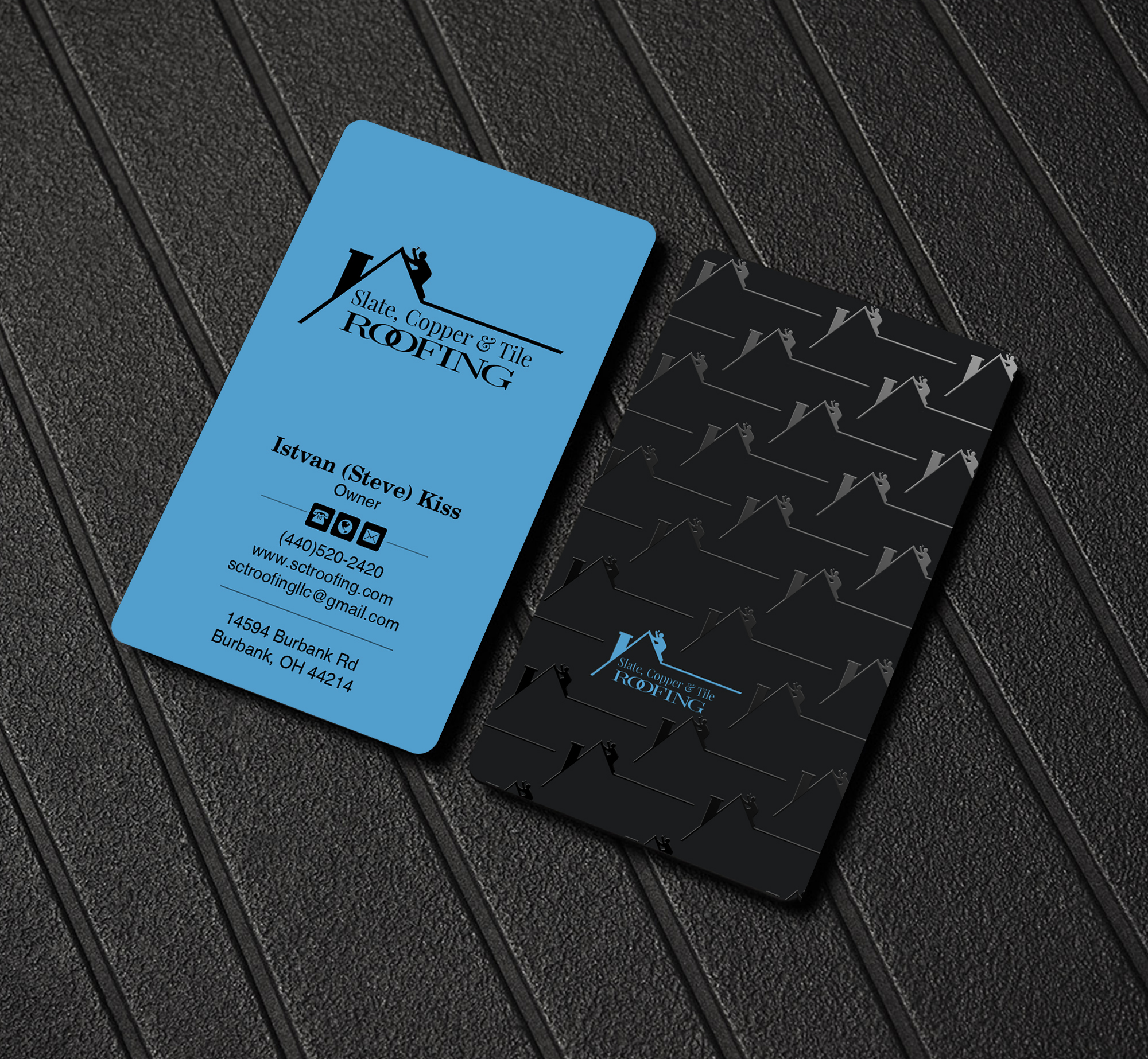 Business Card Design by Creations Box 2015 for Slate, Copper and Tile Roofing LLC | Design #28418129