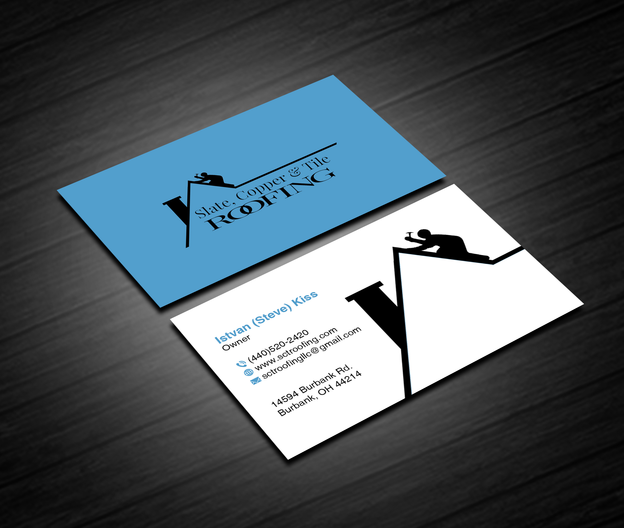 Visitenkarten-Design von Creations Box 2015 für Slate, Copper and Tile Roofing LLC | Design #28418144