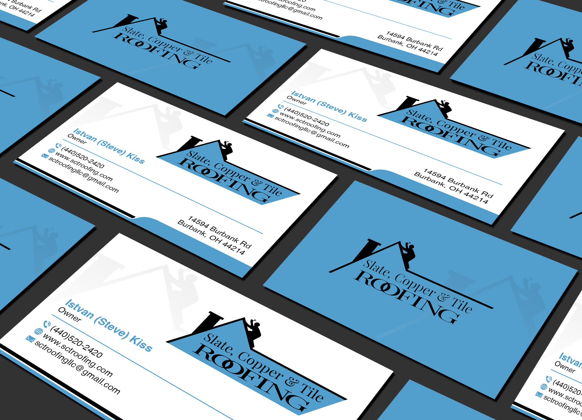 Visitenkarten-Design von Creations Box 2015 für Slate, Copper and Tile Roofing LLC | Design #28418147