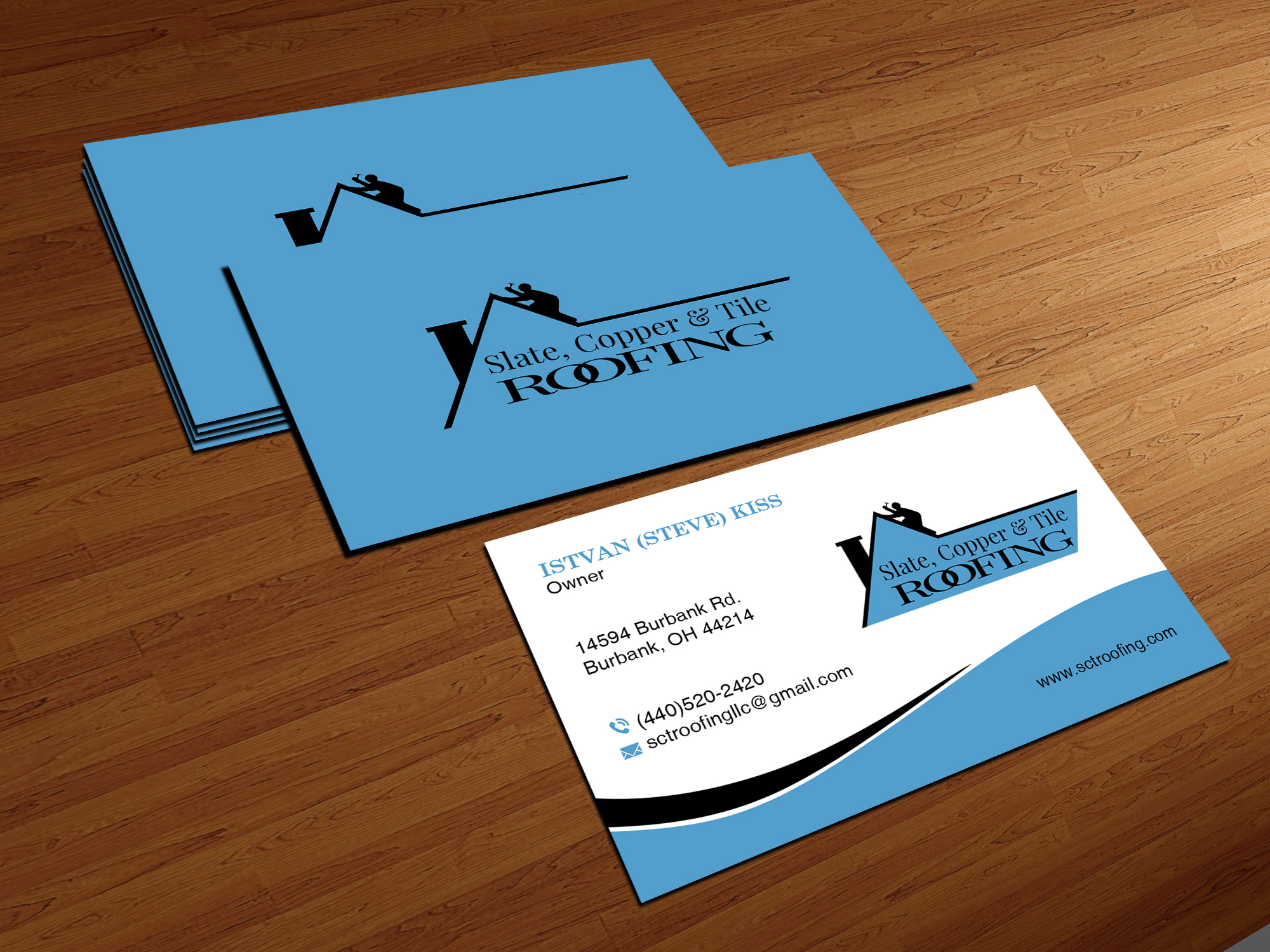 Visitenkarten-Design von Creations Box 2015 für Slate, Copper and Tile Roofing LLC | Design #28418154