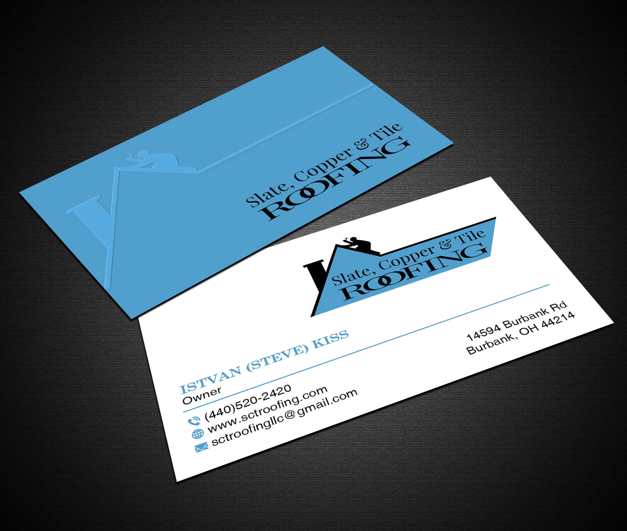Visitenkarten-Design von Creations Box 2015 für Slate, Copper and Tile Roofing LLC | Design #28418161