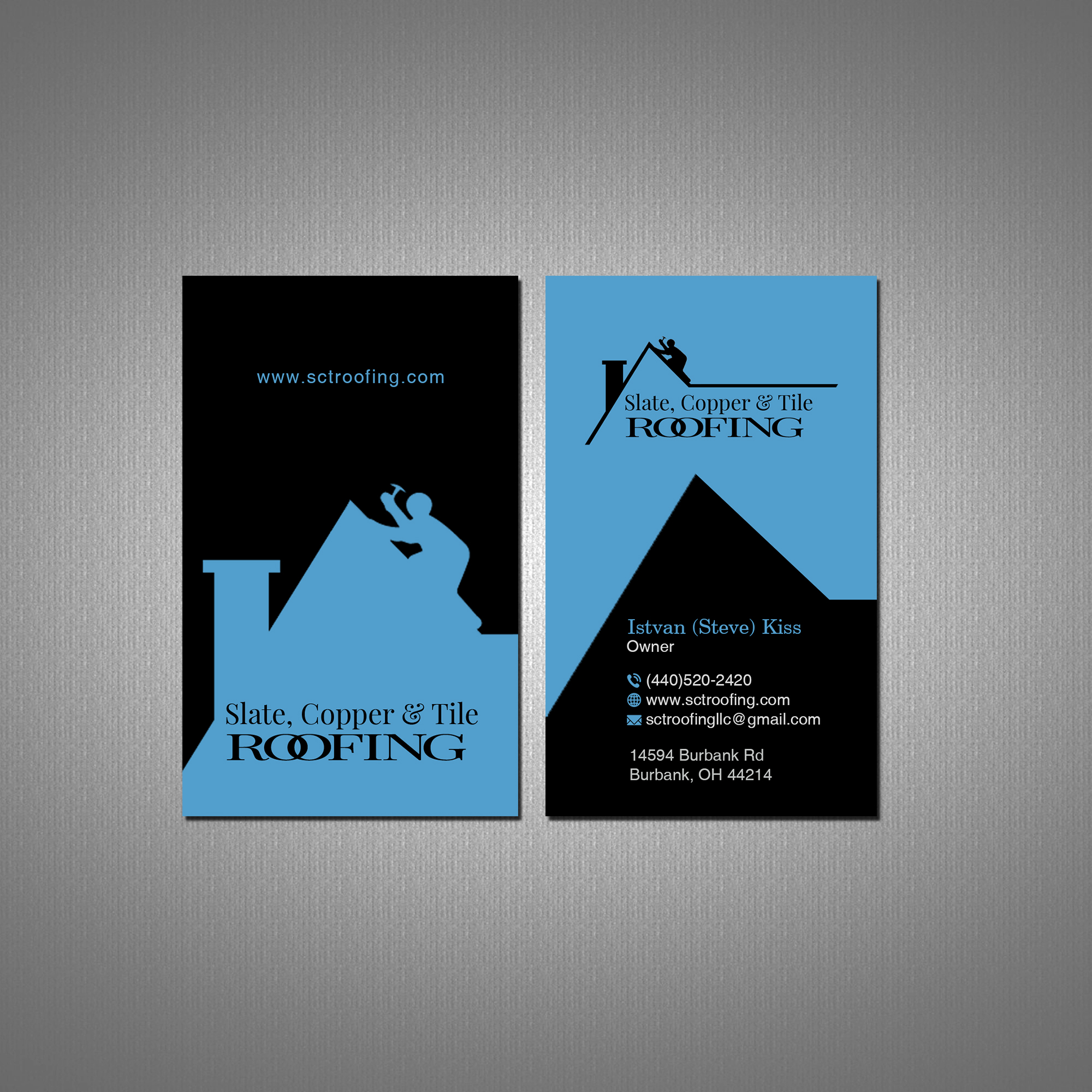 Design de Carte de Visite par Creations Box 2015 pour Slate, Copper and Tile Roofing LLC | Design #28418168