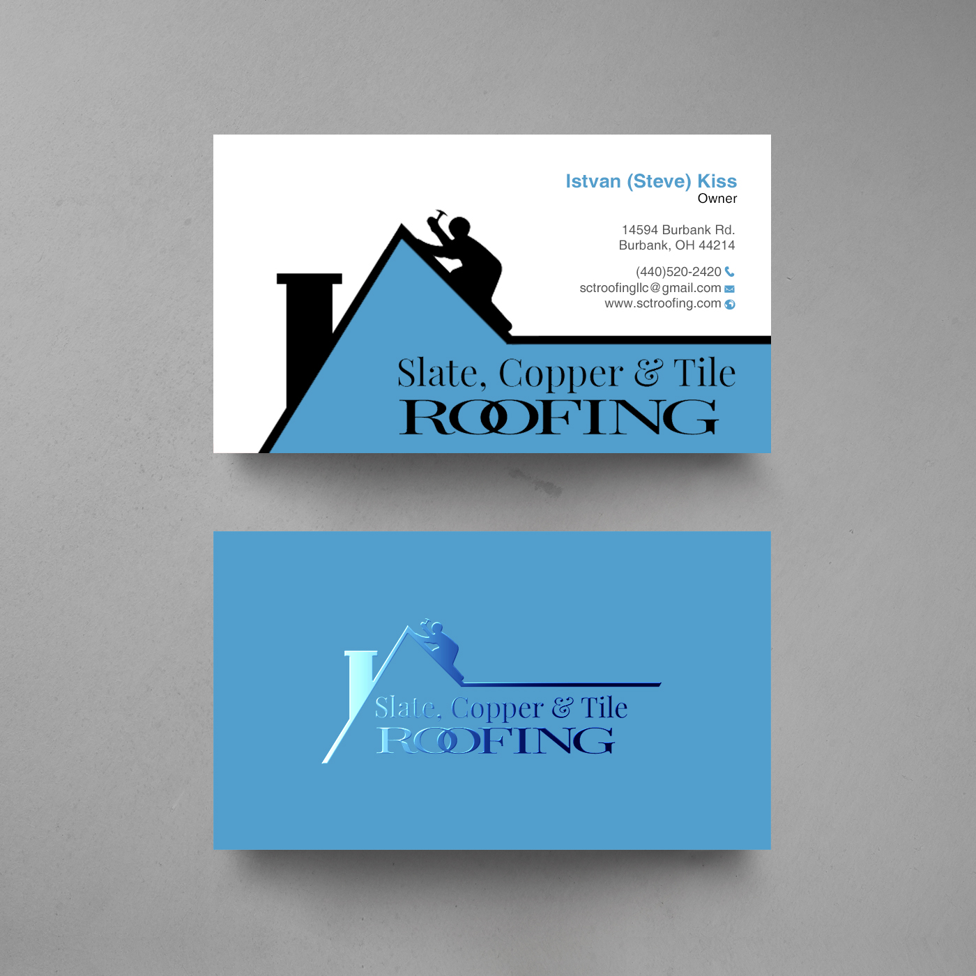Diseño de Tarjeta de Presentación por chandrayaan.creative para Slate, Copper and Tile Roofing LLC | Diseño #28416183