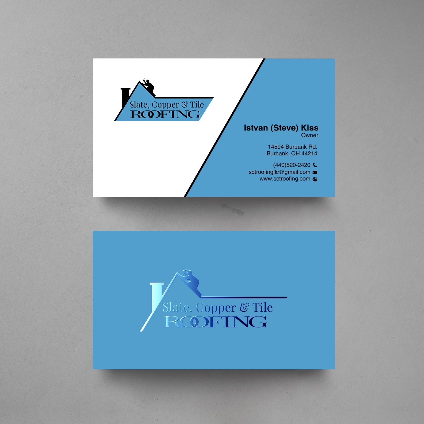 Diseño de Tarjeta de Presentación por chandrayaan.creative para Slate, Copper and Tile Roofing LLC | Diseño #28416847