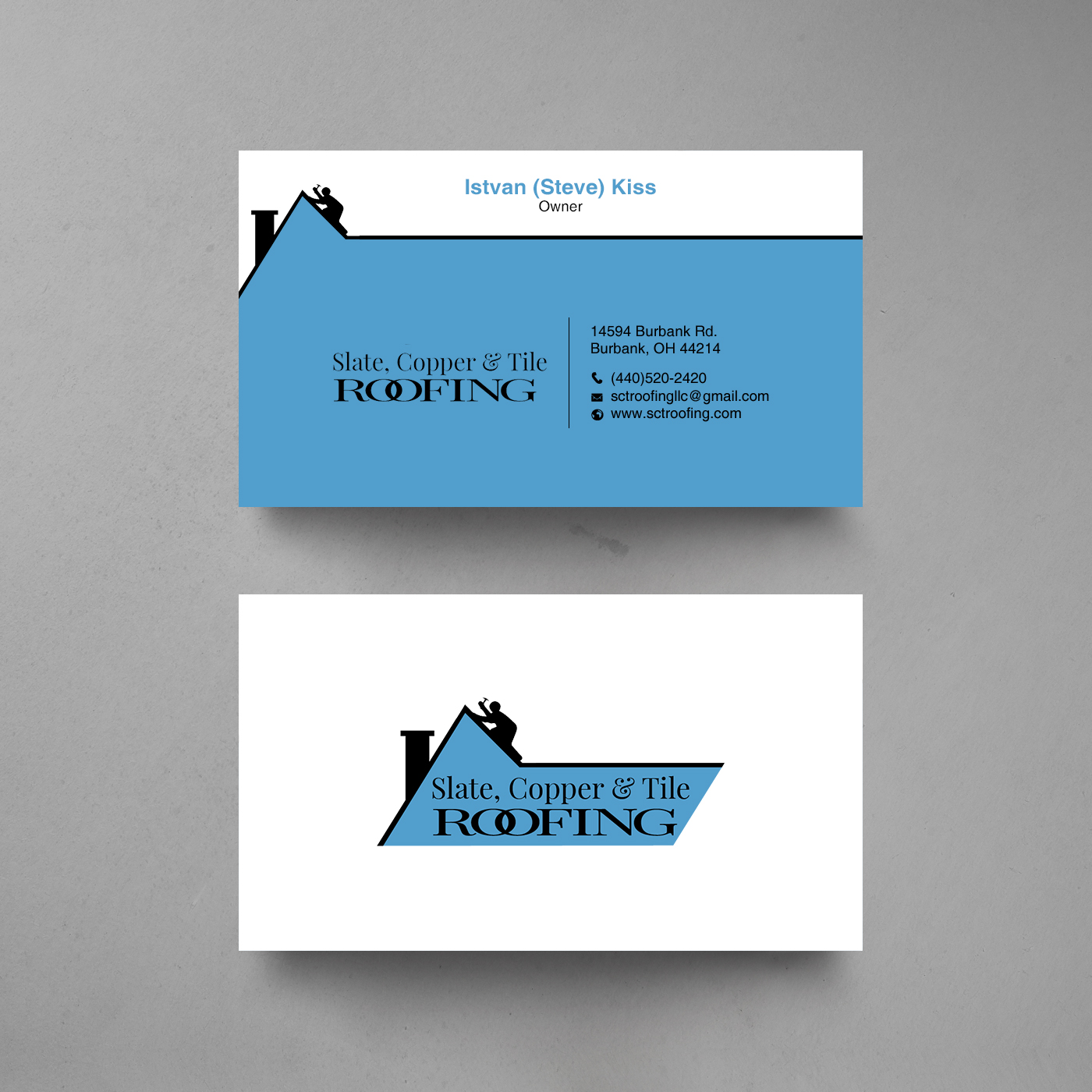 Business Card Design by chandrayaan.creative for Slate, Copper and Tile Roofing LLC | Design #28416849
